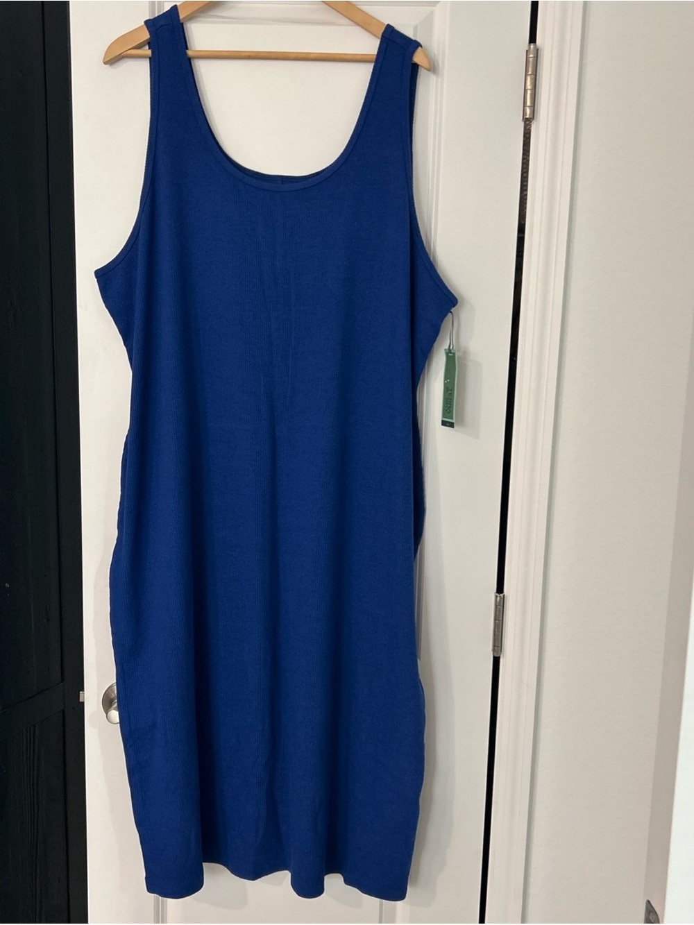 Terra & Sky Women's Sleeveless Ribbed Dress, Blue, NWT, Size 2x